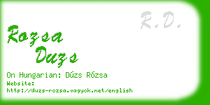 rozsa duzs business card