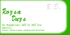 rozsa duzs business card